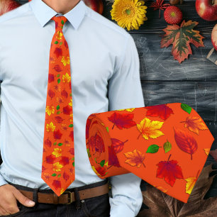 Herbstlaub Muster Orange Herbst Krawatte