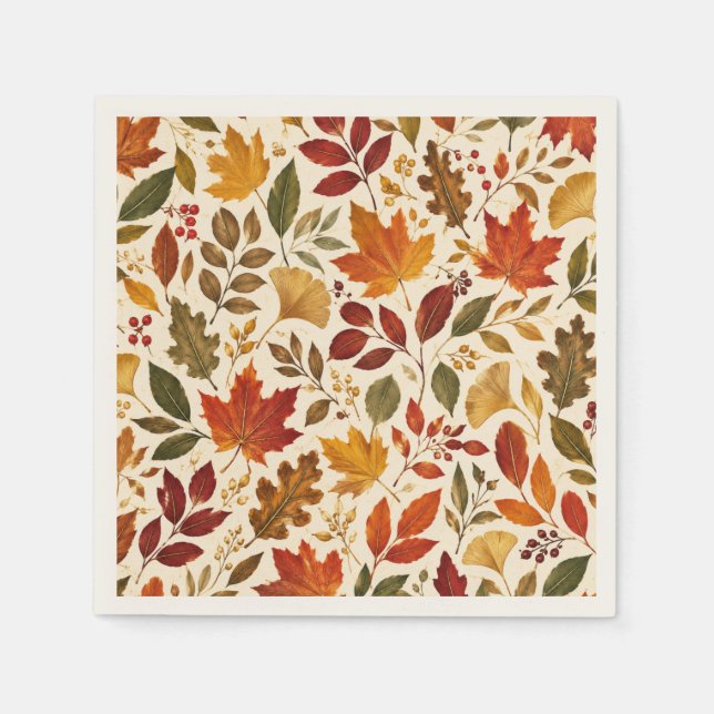 Herbstlaub-Muster Serviette (Vorderseite)