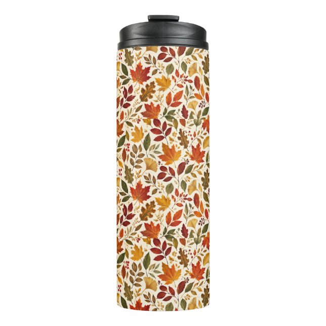 Herbstlaub-Muster Thermosbecher (Vorderseite)