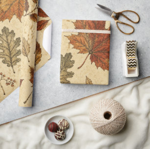 Herbstlaub-Muster – Vintage Herbst Botanik Geschenkpapier