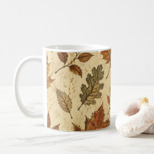 Herbstlaub-Muster – Vintage Herbstbotanik Kaffeetasse