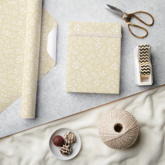 Herbstlaub Neutral - Golden Weizen Geschenkpapier (Kunsthandwerk)