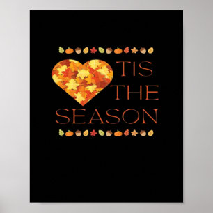 Herbstlaub Niedlich Herbst Grafik Erntedank Pumpk Poster