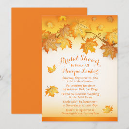 Herbstlaub Orange Brautparty Rustikale Herbst Einladung