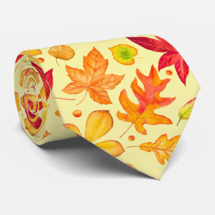 Herbstlaub Orange Gelbe und Rote Blätter Krawatte