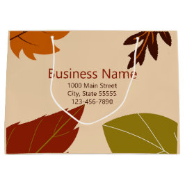 Herbstlaub Orange Green und Brown Business Name Große Geschenktüte