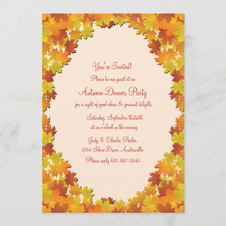 Herbstlaub-Oval-Einladung Einladung