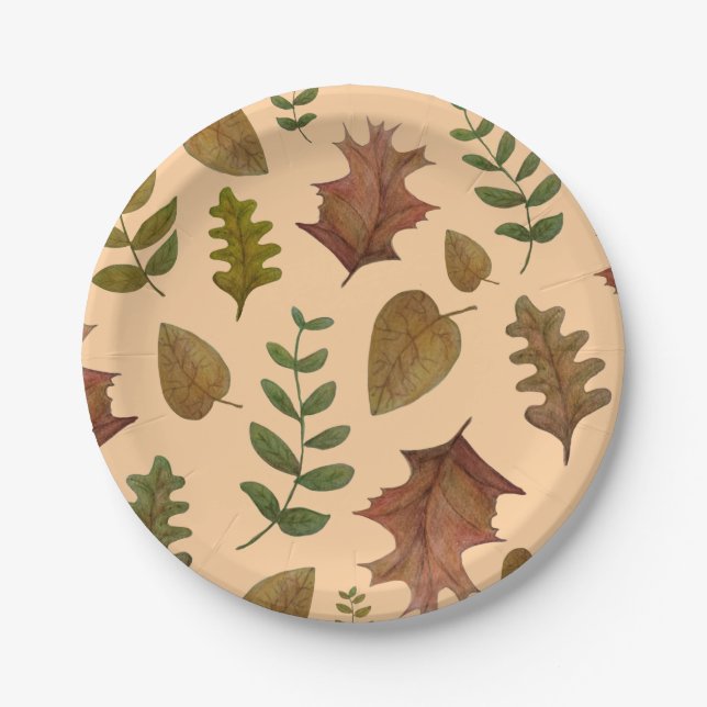 Herbstlaub Pappteller (Vorderseite)