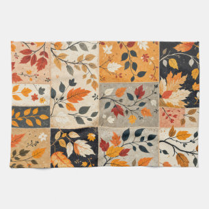 Herbstlaub-Patchwork-Hernst-Ernte Geschirrtuch