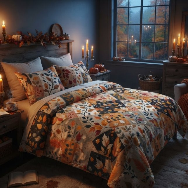 Herbstlaub-Patchwork-Hernte Fleecedecke (Von Creator hochgeladen)