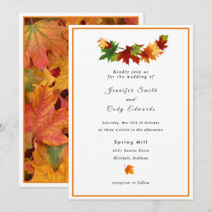 Herbstlaub personalisieren Hochzeitseinladung Einladung