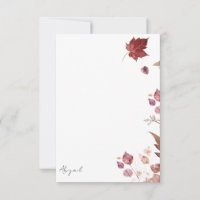 Herbstlaub Personalisiert Blank Dankeschön Karte