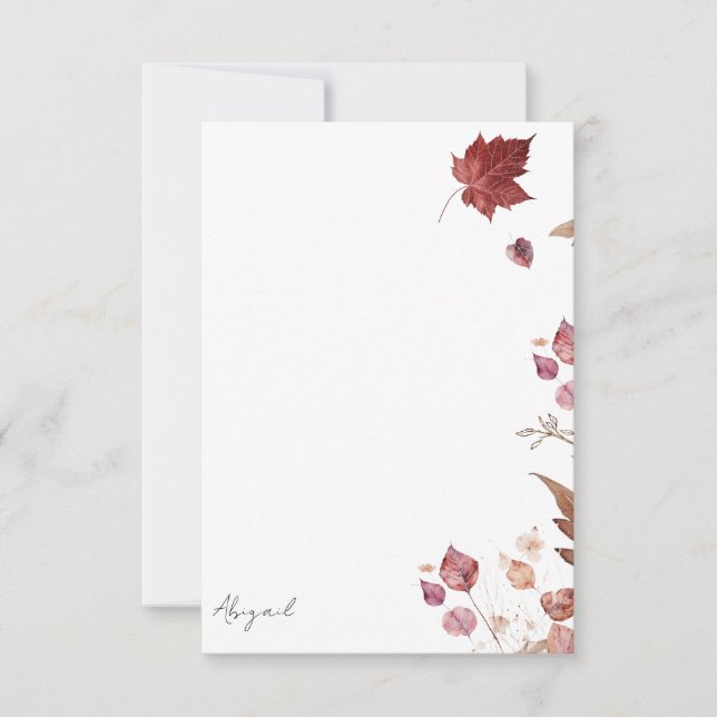 Herbstlaub Personalisiert Blank Dankeschön Karte (Vorderseite)