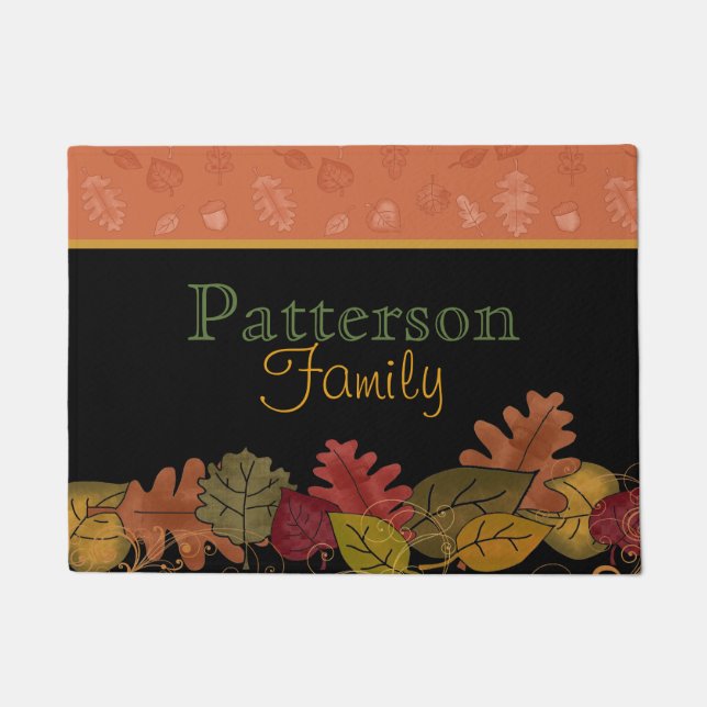 Herbstlaub Personalisiert Door Mat Fußmatte (Vorderseite)