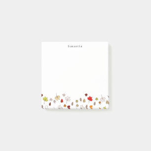 Herbstlaub Personalisierter Name Post-it Klebezettel