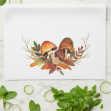 Herbstlaub Pilze Retro