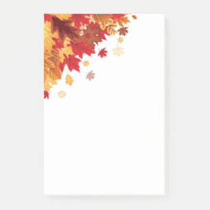 Herbstlaub Postnotizen Post-it Klebezettel
