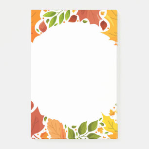 Herbstlaub Postnotizen Post-it Klebezettel