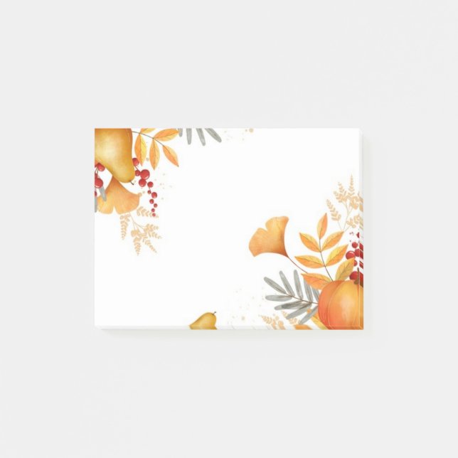 Herbstlaub Postnotizen Post-it Klebezettel (Vorderseite)