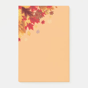 Herbstlaub Postnotizen Post-it Klebezettel