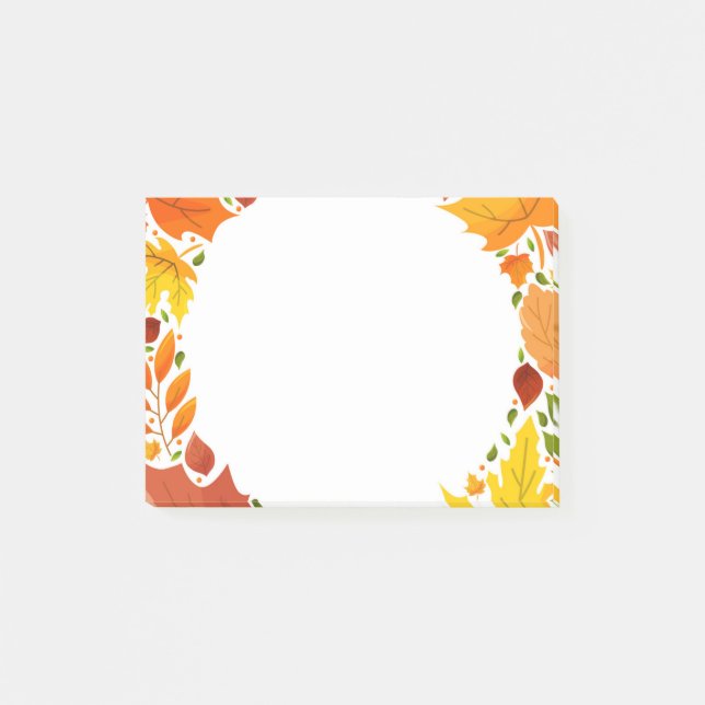 Herbstlaub Postnotizen Post-it Klebezettel (Vorderseite)