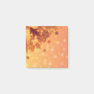Herbstlaub Postnotizen Post-it Klebezettel