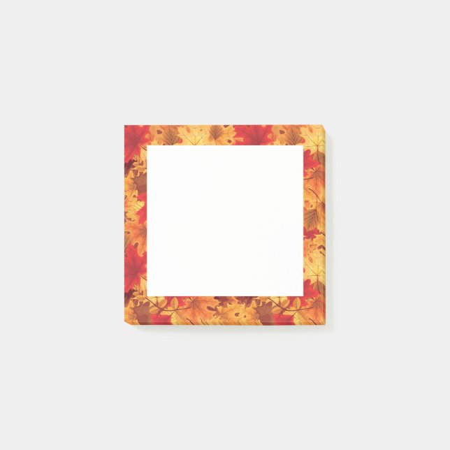 Herbstlaub Postnotizen Post-it Klebezettel (Vorderseite)
