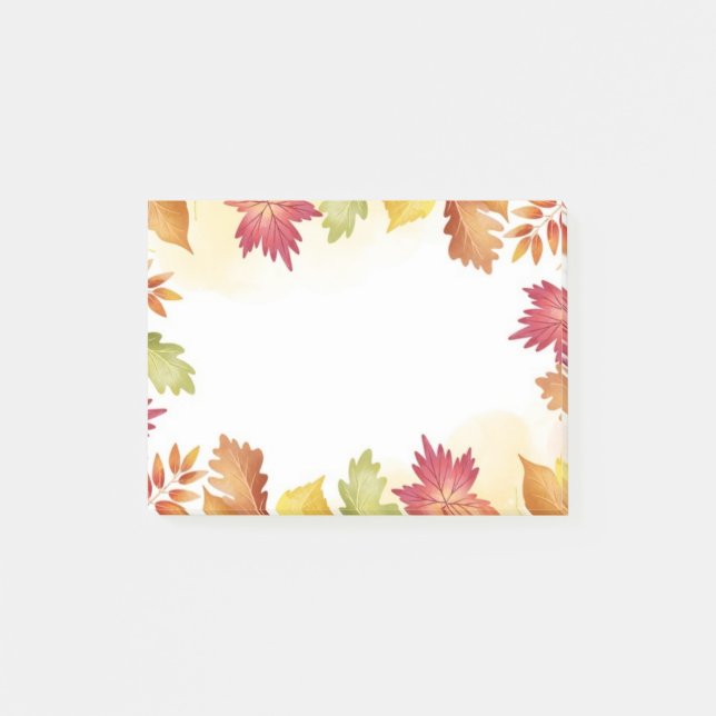Herbstlaub Postnotizen Post-it Klebezettel (Vorderseite)