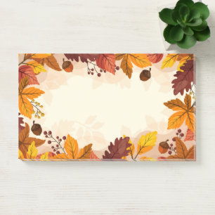 Herbstlaub Postnotizen Post-it Klebezettel