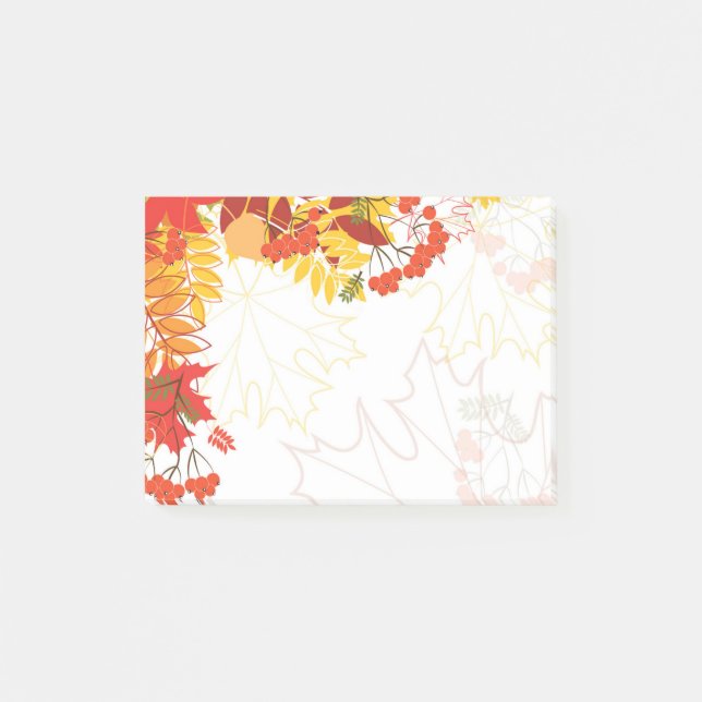 Herbstlaub Postnotizen Post-it Klebezettel (Vorderseite)