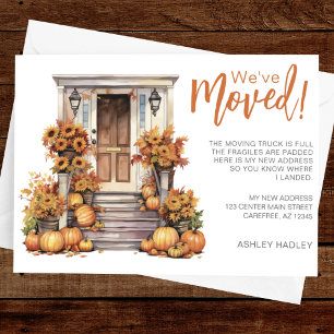 Herbstlaub Pumpkins Porch Moving Ankündigung