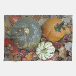 Herbstlaub Pumpkins und Gourds Geschirrtuch