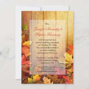 Herbstlaub RSVP AUF DER VORDERSEITE Einladung