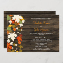 Herbstlaub Rustic Barn Wood Hochzeit im Herbst läd