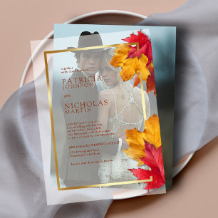 Herbstlaub Rustikale Hochzeit mit goldenen Rahmen