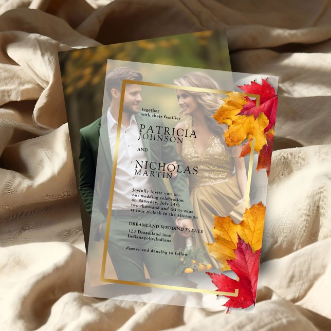Herbstlaub Rustikale Hochzeit mit goldenen Rahmen (Von Creator hochgeladen)