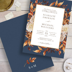 Herbstlaub Rustikale Hochzeitseinladung Einladung
