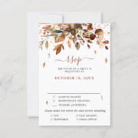 Herbstlaub Rustikale Landhochzeit RSVP Auto