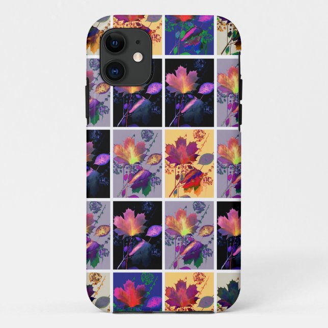 Herbstlaub Rustikale Patchwork-Quilt-Collage Case-Mate iPhone Hülle (Rückseite)