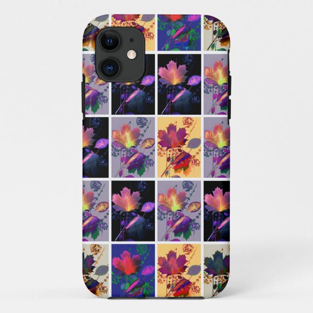 Herbstlaub Rustikale Patchwork-Quilt-Collage Case-Mate iPhone Hülle (Rückseite)