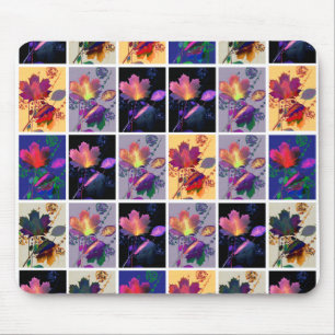 Herbstlaub Rustikale Patchwork-Quilt-Collage Mousepad