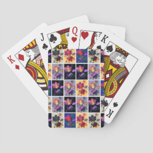 Herbstlaub-Rustikale Patchwork-Quilt-Collage Spielkarten