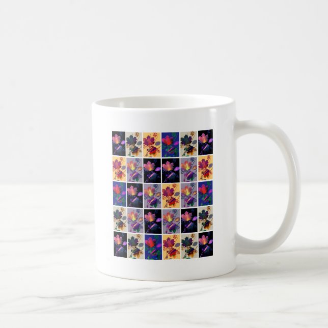 Herbstlaub Rustikale Patchwork-Quilt-Collage Tasse (Rechts)