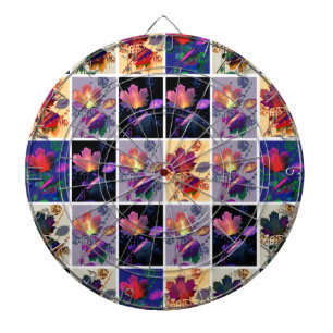 Herbstlaub Rustikales Patchwork-Quilt Collage Dartscheibe
