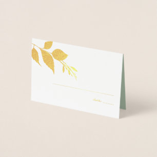 Herbstlaub sage Green Wedding Platzkarte Folienkarte