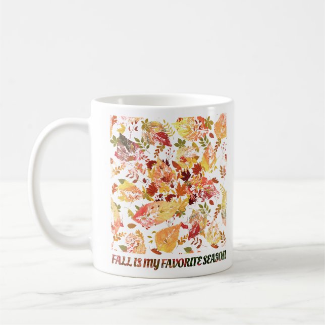 Herbstlaub: Saisonales grafisches T-Shirt Kaffeetasse (Links)