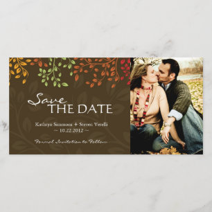 Herbstlaub Save the Date Fotokarte