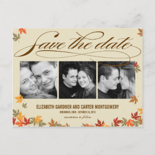 Herbstlaub Save The Date Karte