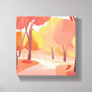 Herbstlaub Spaziergang Abstrakte Aquarellmalerei Leinwanddruck
