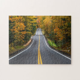 Herbstlaub-Straßenreise Puzzle